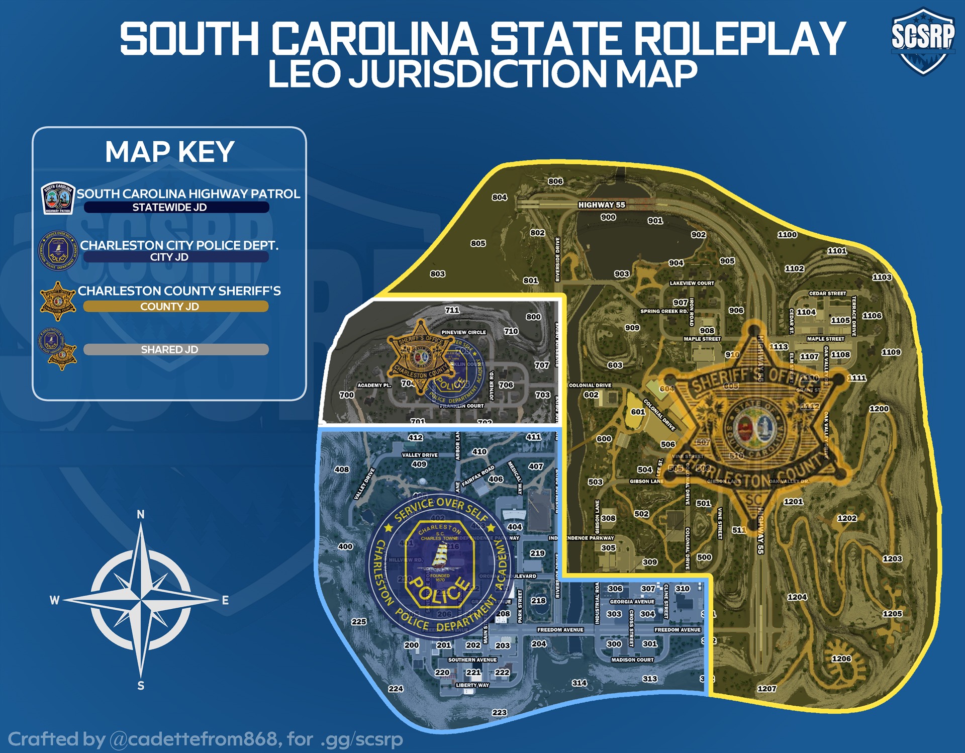 South Carolina State Roleplay jurisdiction map design